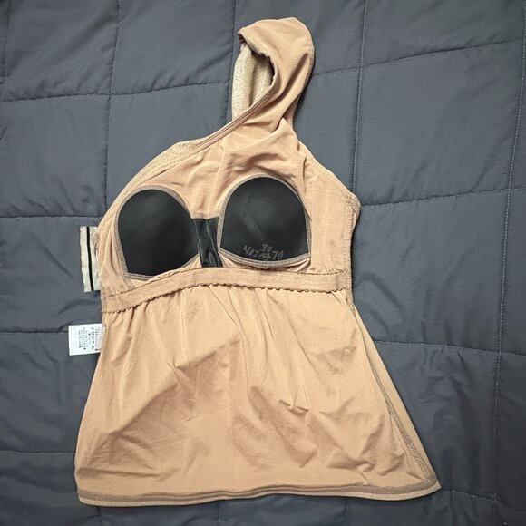 Lands’ End Shine Shirred One Shoulder Tankini Swimsuit Top - Size: 4 Long - NWT - Picture 7 of 10